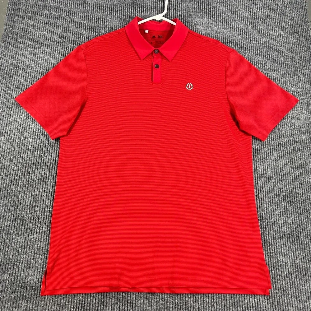 Adidas‎ Polo Shirt Mens Large Red Short Sleeve Golf Casual Outdoor Lightweight